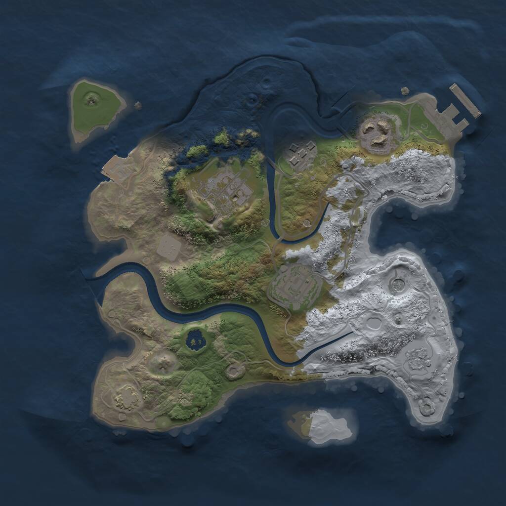 Rust Map: Procedural Map, Size: 2500, Seed: 1462175196, 9 Monuments