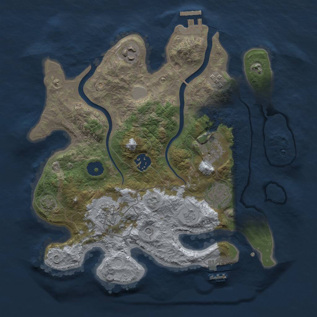 Rust Map: Procedural Map, Size: 3000, Seed: 923387049, 12 Monuments