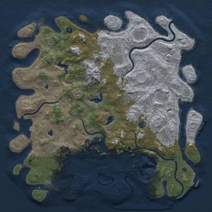Thumbnail Rust Map: Procedural Map, Size: 5000, Seed: 310400465, 17 Monuments