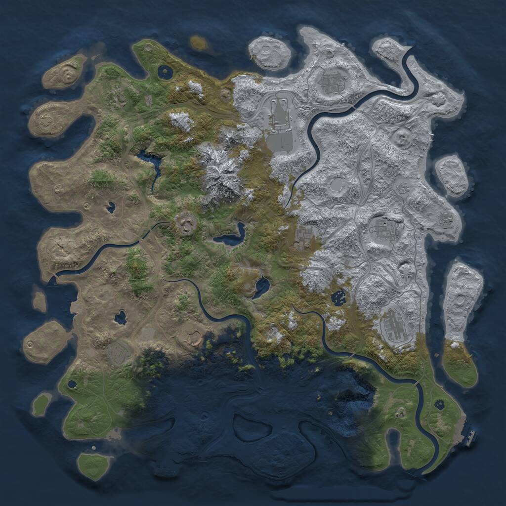 Rust Map: Procedural Map, Size: 5000, Seed: 310400465, 17 Monuments