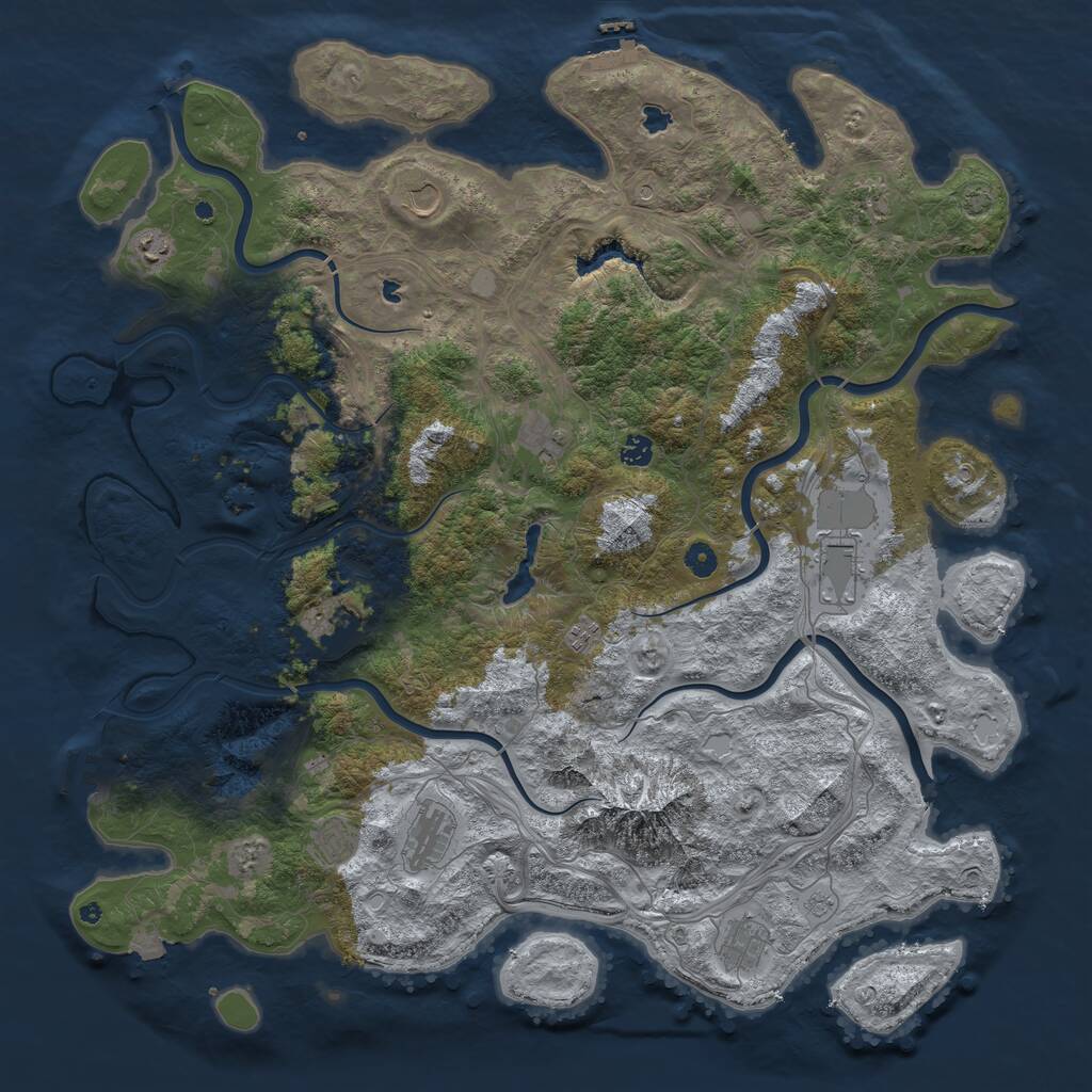 Rust Map: Procedural Map, Size: 5000, Seed: 1968590466, 17 Monuments