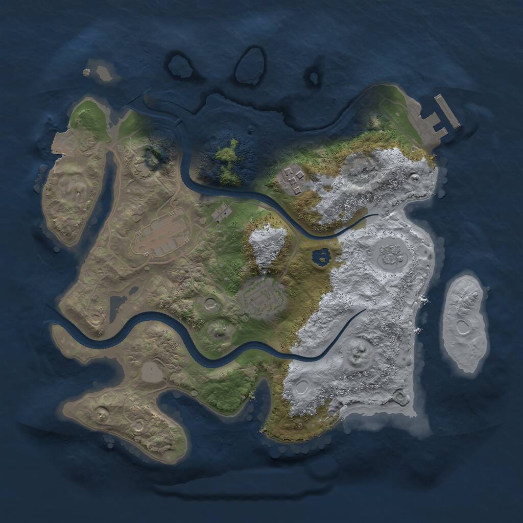 Rust Map: Procedural Map, Size: 2800, Seed: 395627520, 8 Monuments