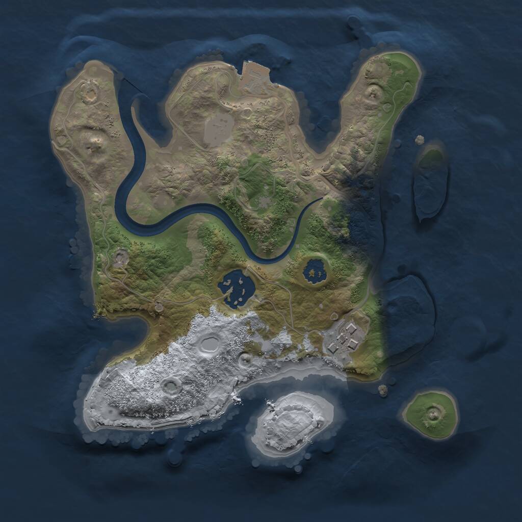 Rust Map: Procedural Map, Size: 2200, Seed: 1784831793, 3 Monuments