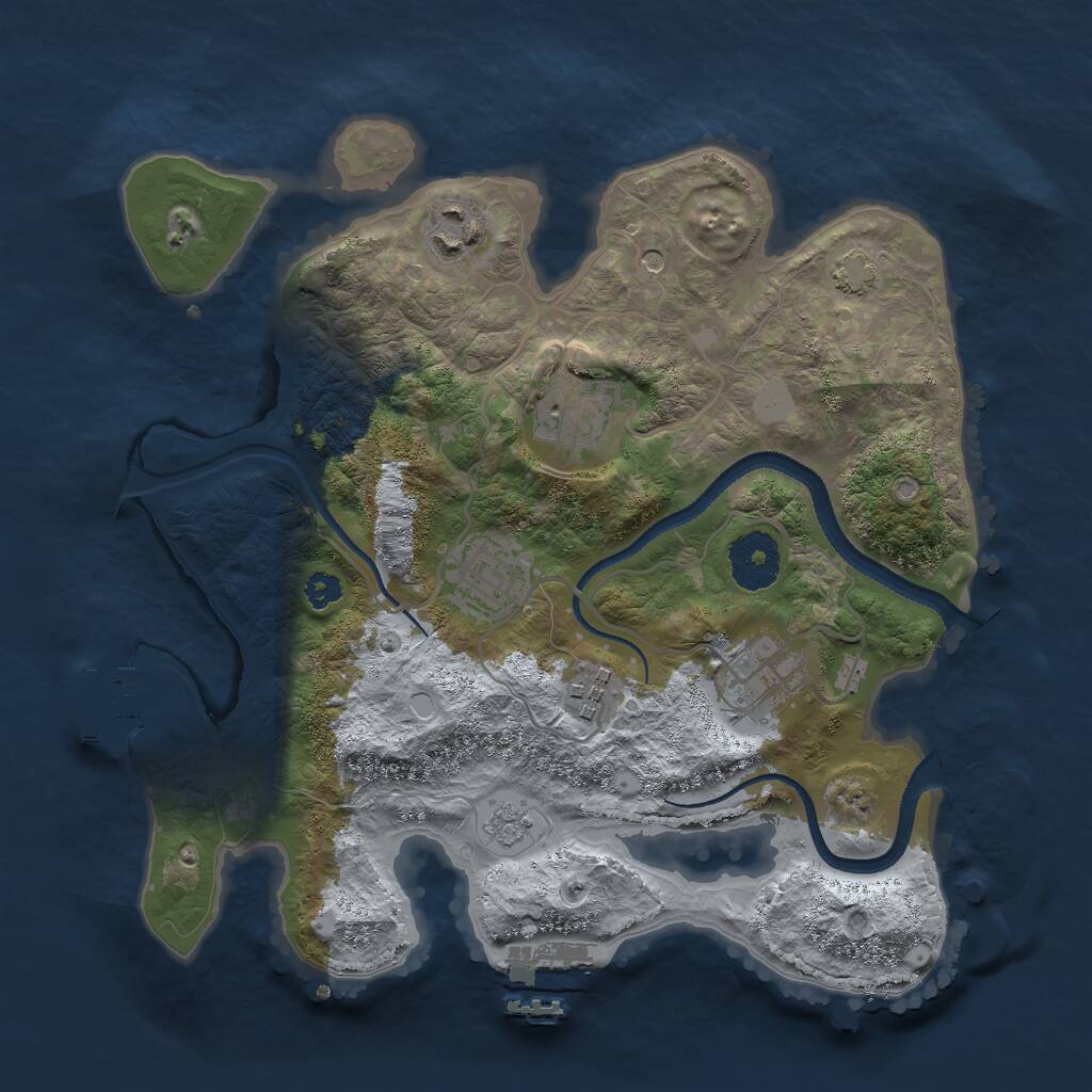 Rust Map: Procedural Map, Size: 3000, Seed: 1180546932, 11 Monuments