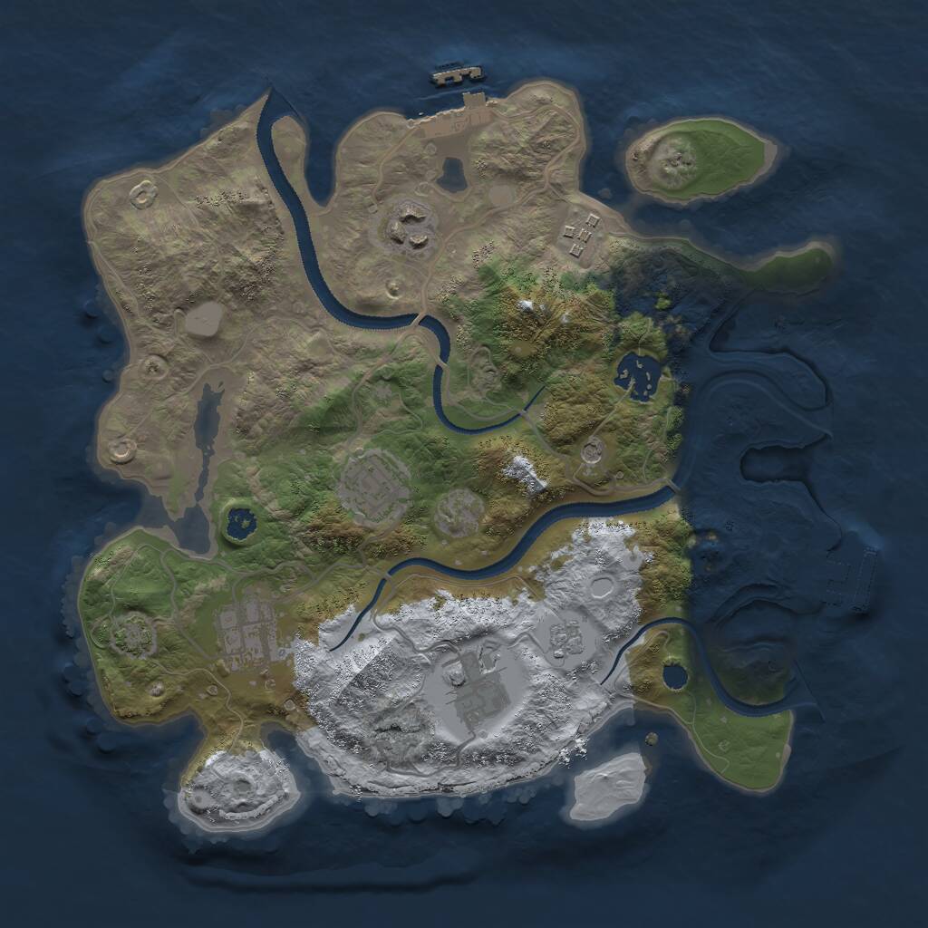Rust Map: Procedural Map, Size: 3000, Seed: 295585548, 12 Monuments