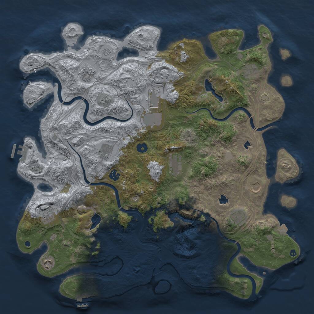 Rust Map: Procedural Map, Size: 4500, Seed: 2018749588, 17 Monuments