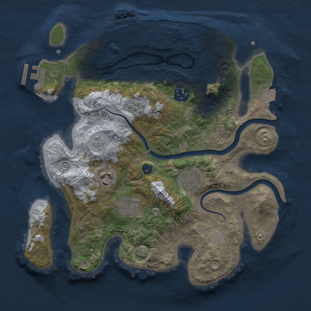 Rust Map: Procedural Map, Size: 3000, Seed: 1791897895, 11 Monuments
