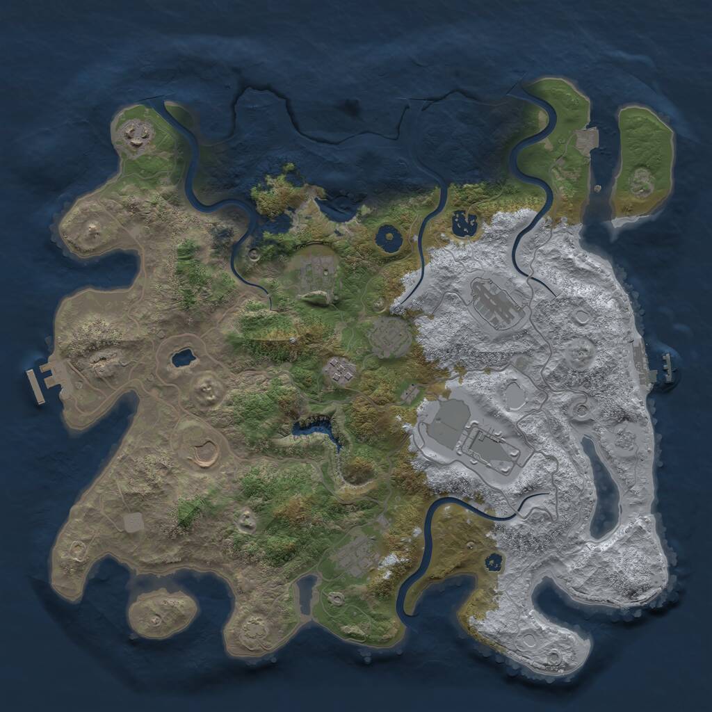 Rust Map: Procedural Map, Size: 4000, Seed: 3100357, 15 Monuments