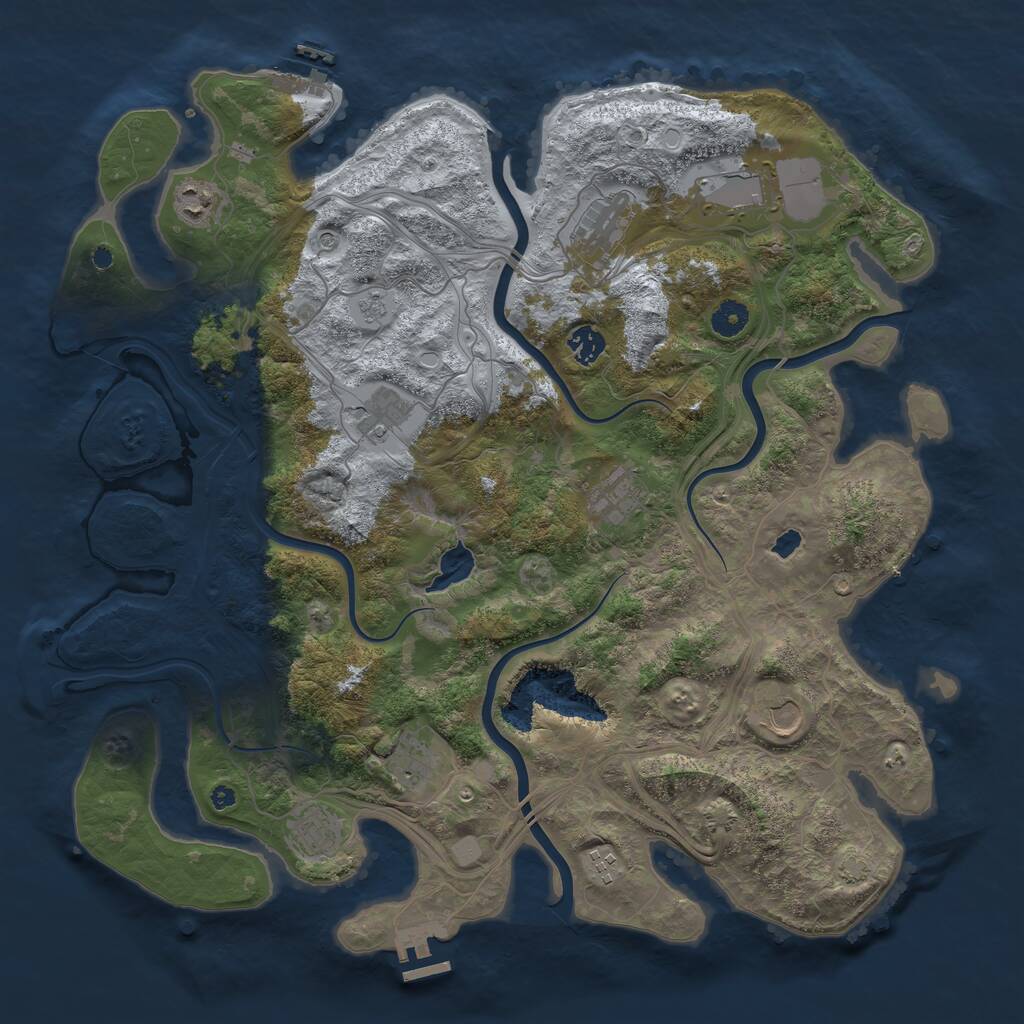 Rust Map: Procedural Map, Size: 4250, Seed: 1075607710, 16 Monuments