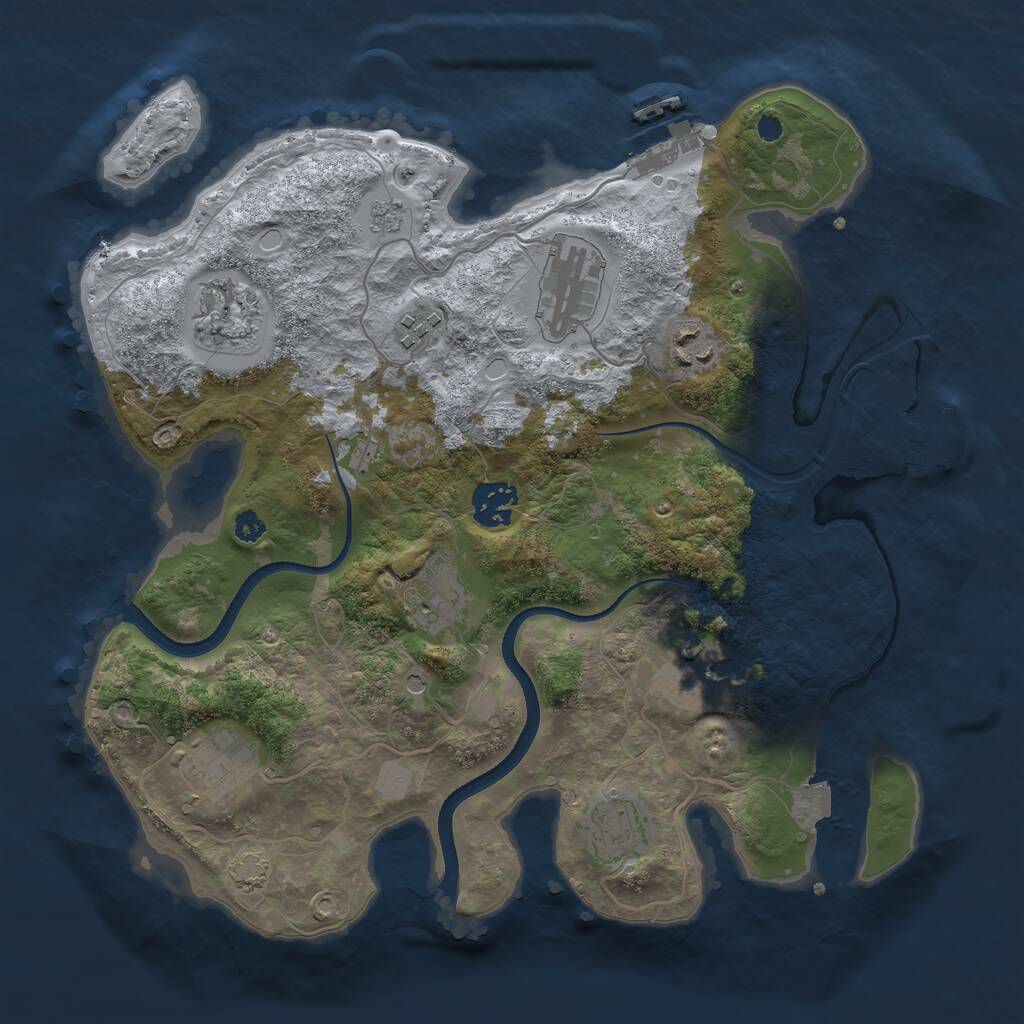 Rust Map: Procedural Map, Size: 3300, Seed: 11124, 15 Monuments
