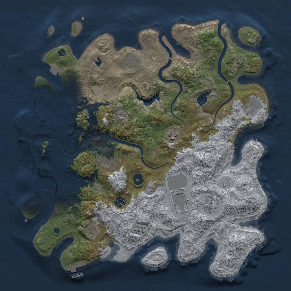 Rust Map: Procedural Map, Size: 4000, Seed: 164578, 15 Monuments