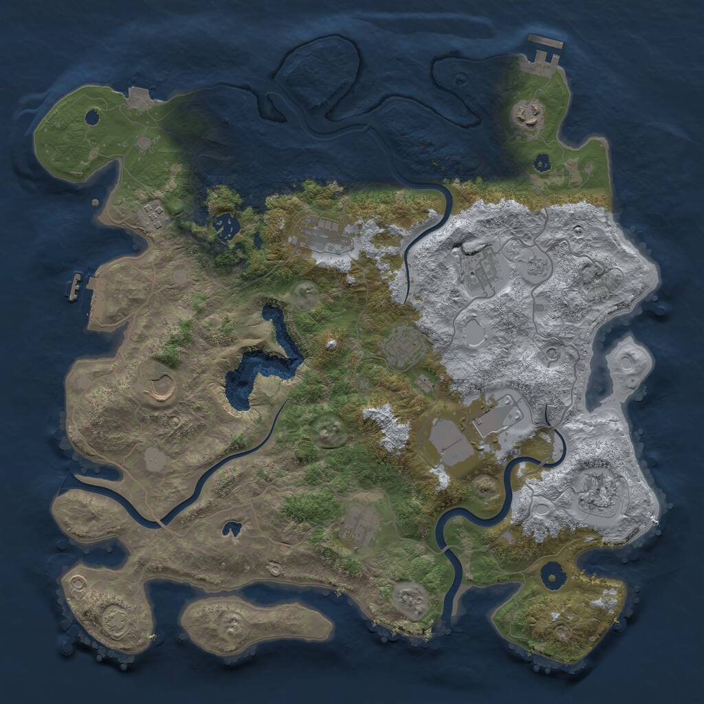 Rust Map: Procedural Map, Size: 4000, Seed: 1545688224, 16 Monuments