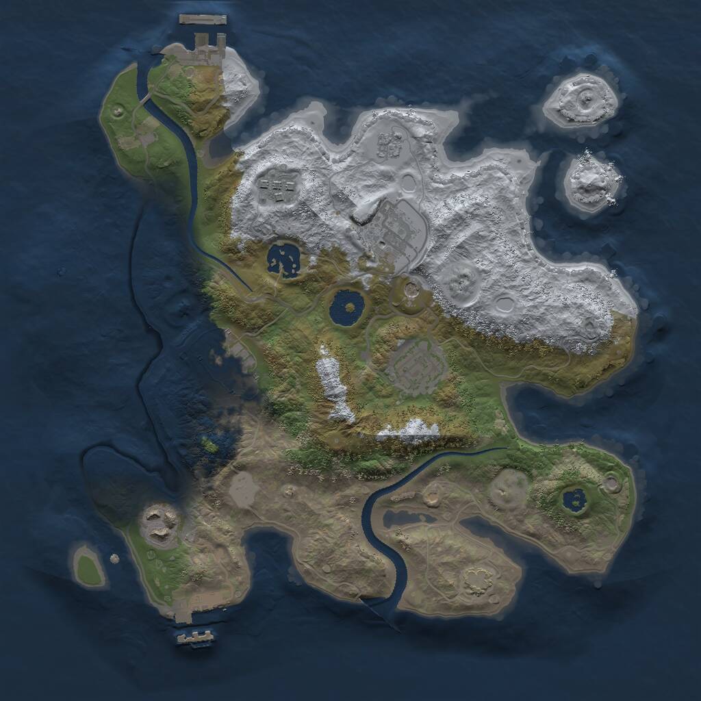Rust Map: Procedural Map, Size: 3000, Seed: 98716, 12 Monuments