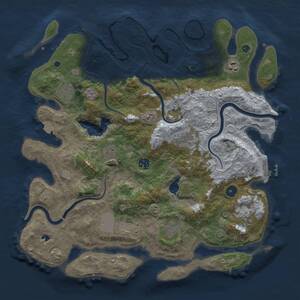 Thumbnail Rust Map: Procedural Map, Size: 4050, Seed: 236865165, 14 Monuments