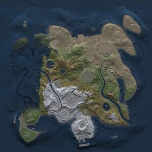 Thumbnail Rust Map: Procedural Map, Size: 3000, Seed: 7328014, 11 Monuments