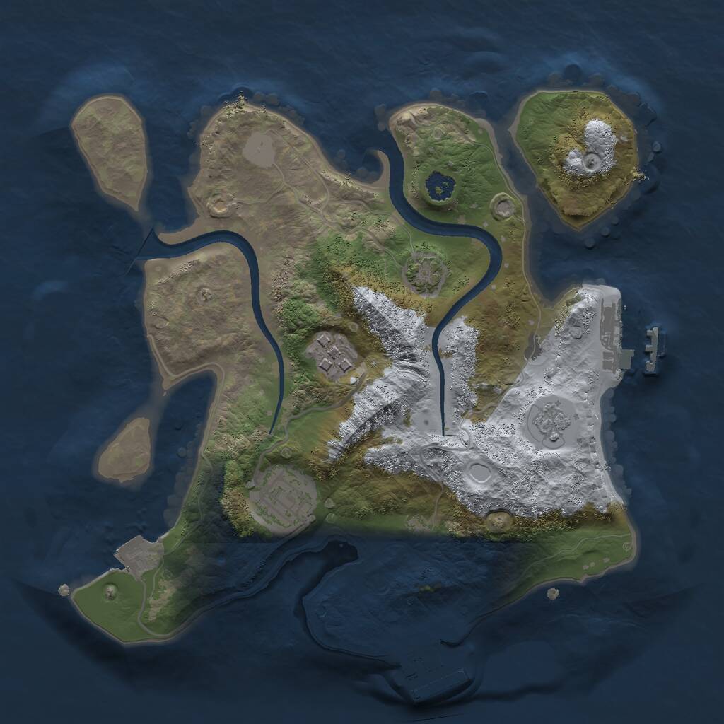 Rust Map: Procedural Map, Size: 2500, Seed: 29819, 7 Monuments