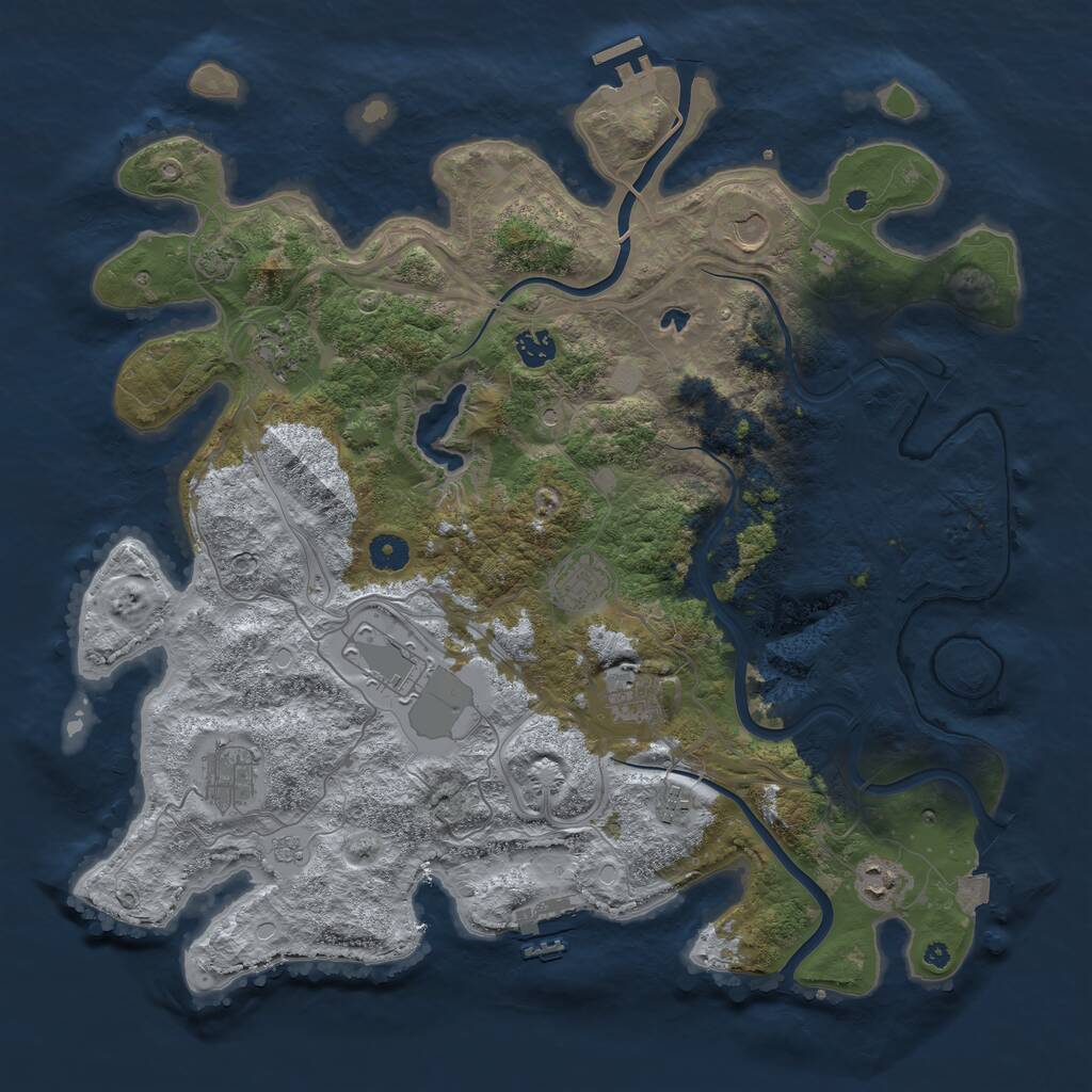 Rust Map: Procedural Map, Size: 4250, Seed: 2060841869, 15 Monuments