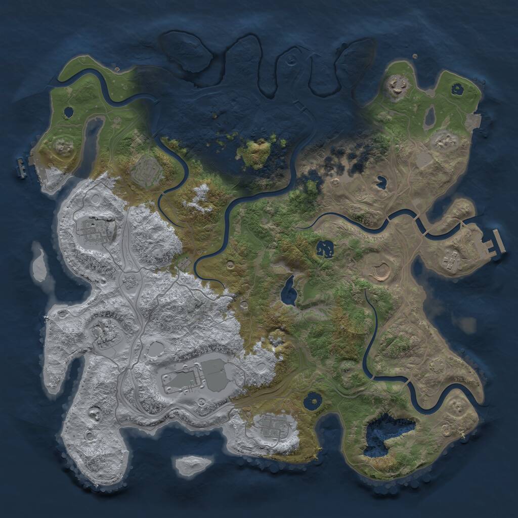 Rust Map: Procedural Map, Size: 4250, Seed: 914692808, 17 Monuments