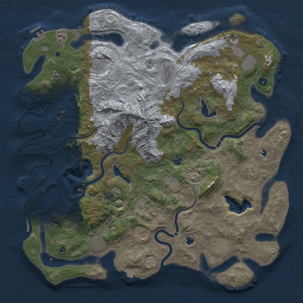Rust Map: Procedural Map, Size: 5000, Seed: 35962, 17 Monuments