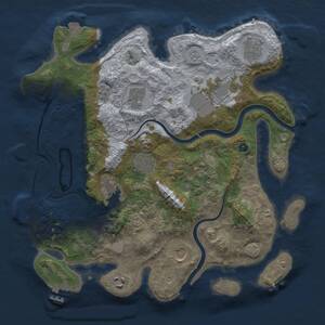 Thumbnail Rust Map: Procedural Map, Size: 3500, Seed: 1197989425, 15 Monuments