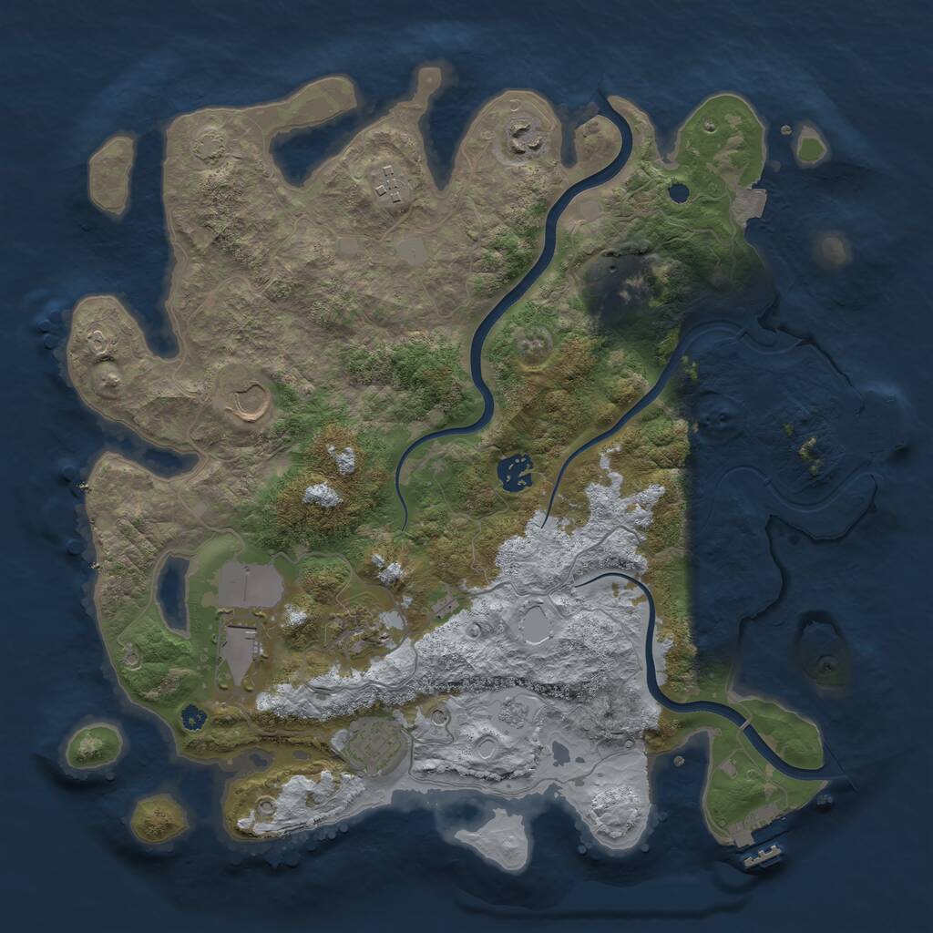 Rust Map: Procedural Map, Size: 3750, Seed: 1807488905, 14 Monuments