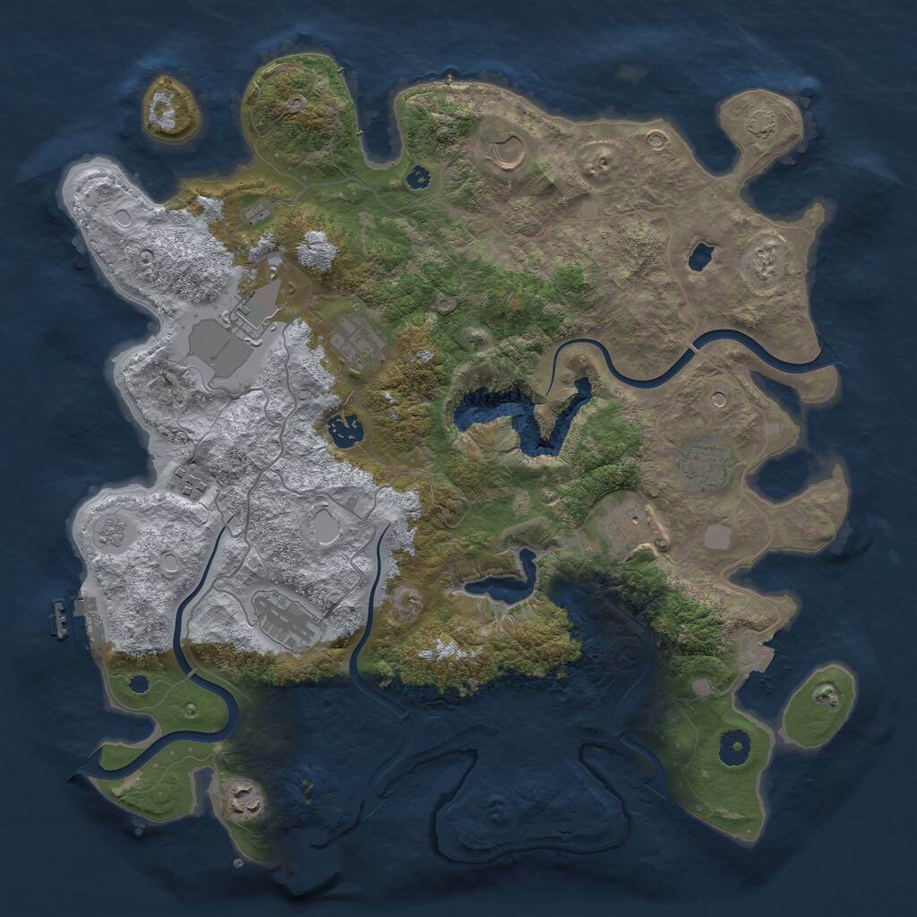 Rust Map: Procedural Map, Size: 4000, Seed: 619191274, 15 Monuments
