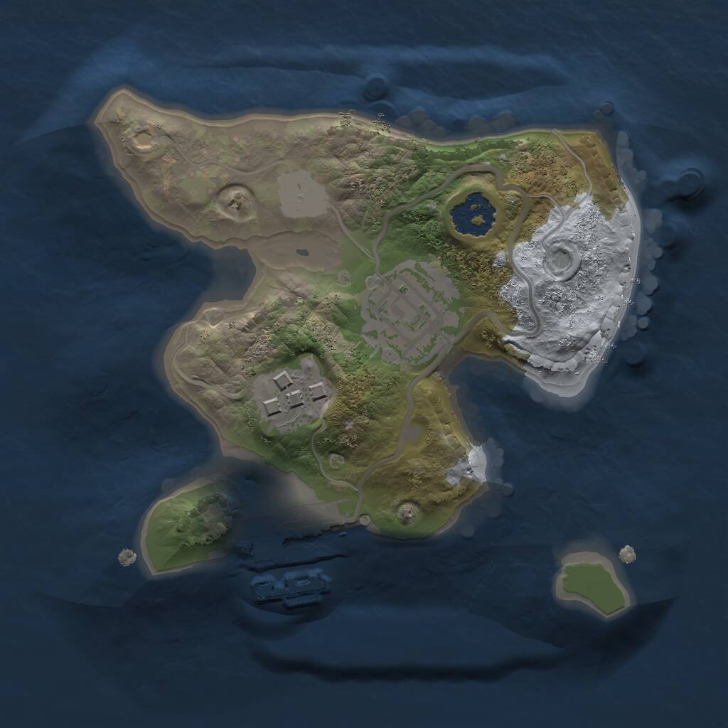 Rust Map: Procedural Map, Size: 1700, Seed: 38455, 4 Monuments