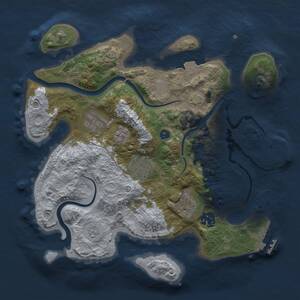 Thumbnail Rust Map: Procedural Map, Size: 3000, Seed: 12536, 11 Monuments