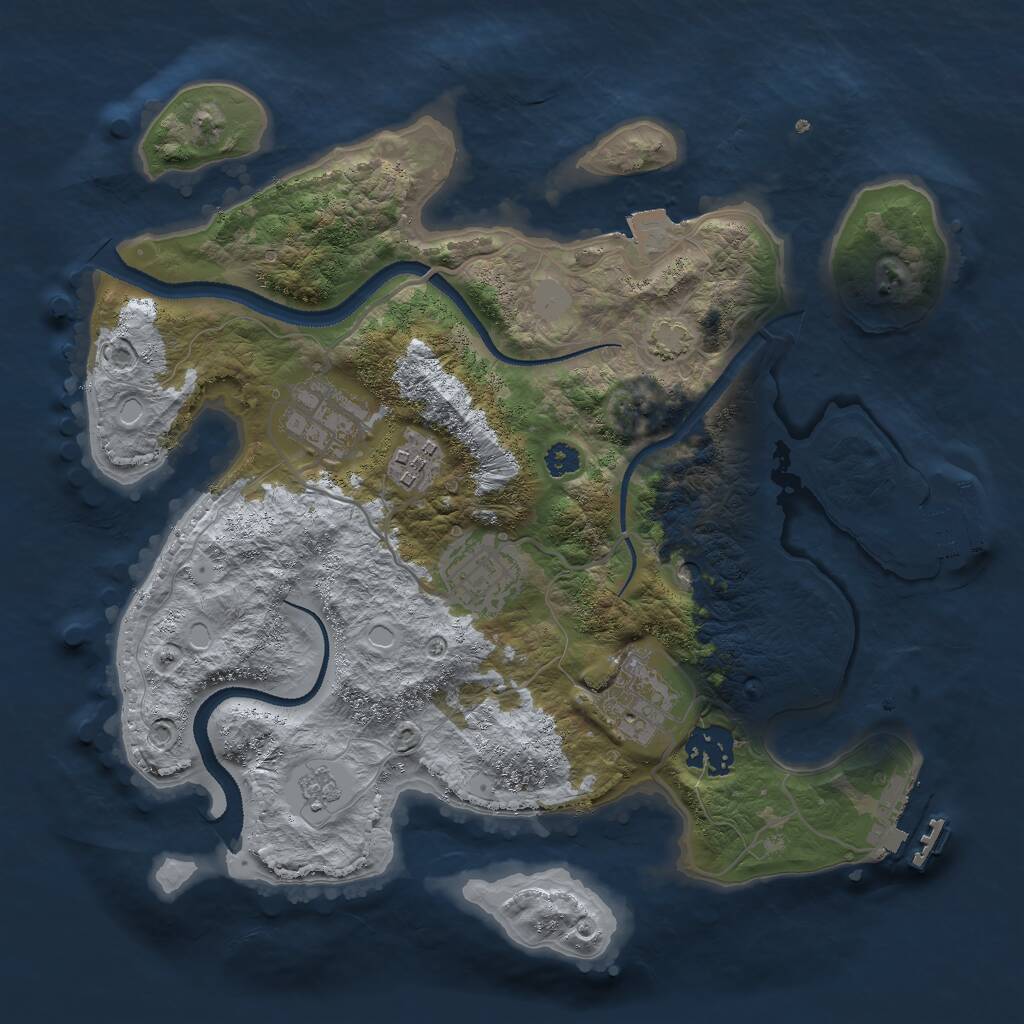 Rust Map: Procedural Map, Size: 3000, Seed: 12536, 11 Monuments