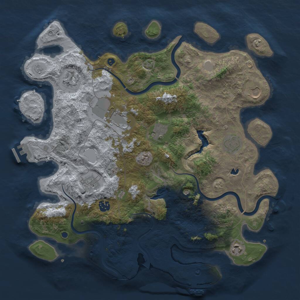 Rust Map: Procedural Map, Size: 4000, Seed: 2005439104, 15 Monuments