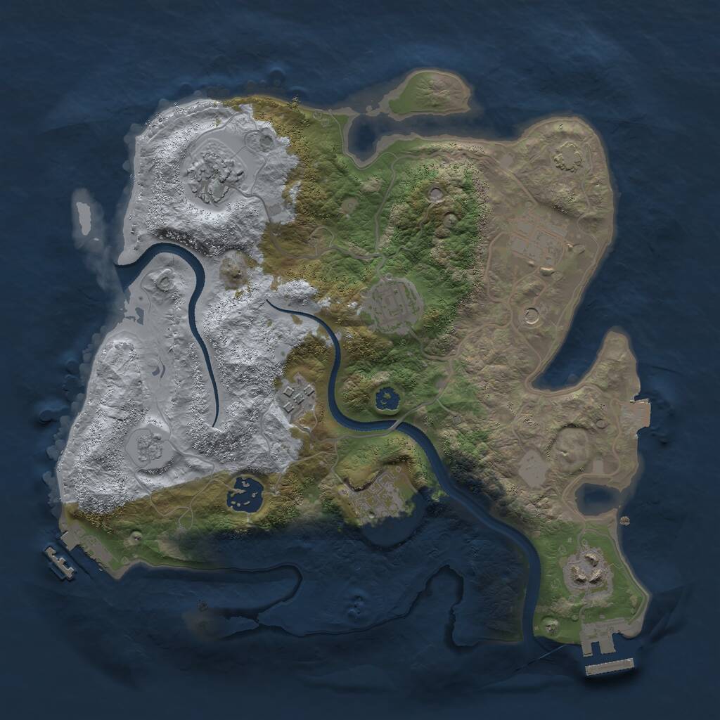 Rust Map: Procedural Map, Size: 3000, Seed: 697383978, 13 Monuments