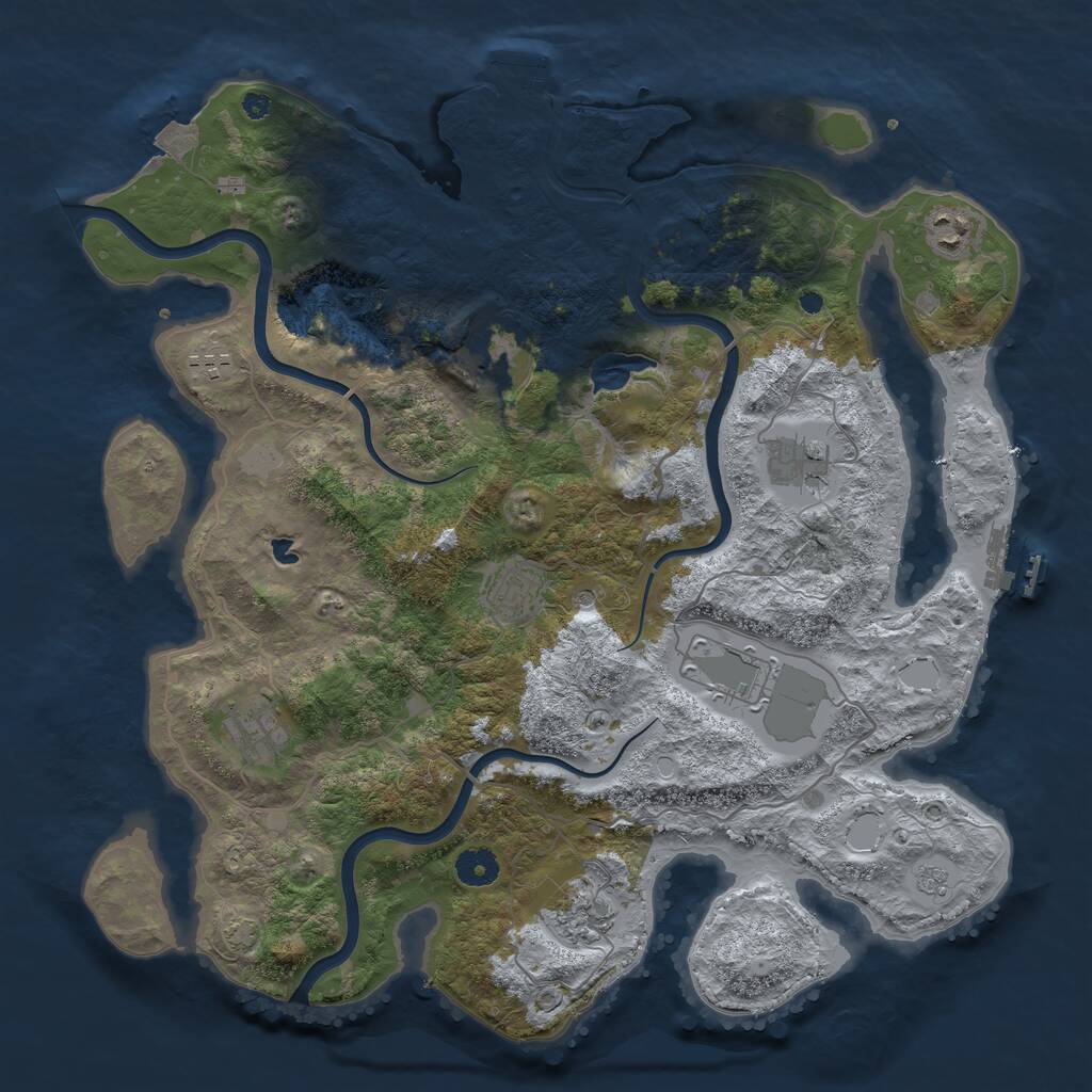 Rust Map: Procedural Map, Size: 4000, Seed: 509, 14 Monuments