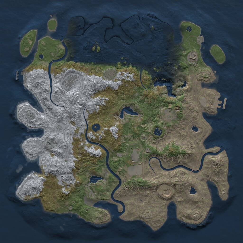 Rust Map: Procedural Map, Size: 4500, Seed: 591969183, 15 Monuments
