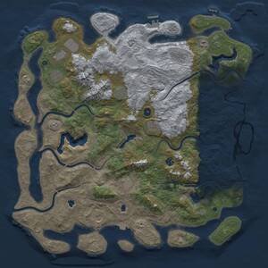 Thumbnail Rust Map: Procedural Map, Size: 5000, Seed: 1672581816, 16 Monuments