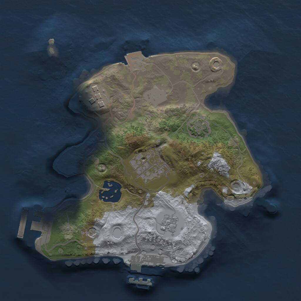 Rust Map: Procedural Map, Size: 2000, Seed: 14866073, 9 Monuments