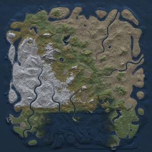 Thumbnail Rust Map: Procedural Map, Size: 6000, Seed: 1709043232, 17 Monuments