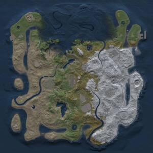 Thumbnail Rust Map: Procedural Map, Size: 4000, Seed: 49760, 15 Monuments