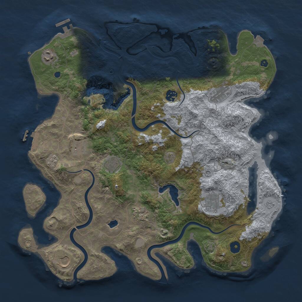 Rust Map: Procedural Map, Size: 4000, Seed: 1326460366, 15 Monuments