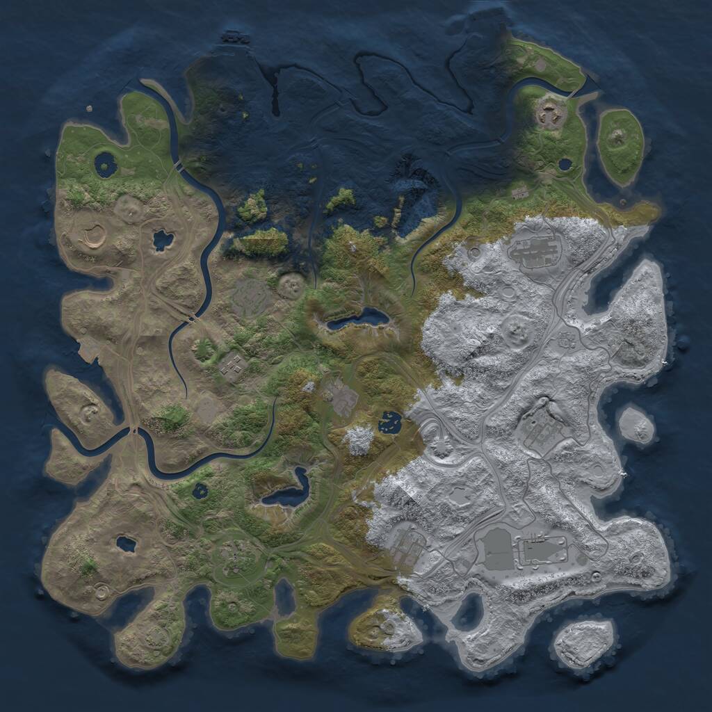 Rust Map: Procedural Map, Size: 4500, Seed: 781833678, 17 Monuments