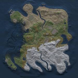Thumbnail Rust Map: Procedural Map, Size: 3700, Seed: 390344391, 15 Monuments