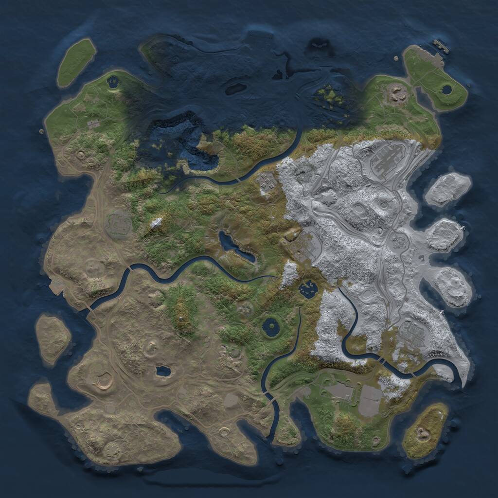 Rust Map: Procedural Map, Size: 4250, Seed: 1326460366, 16 Monuments