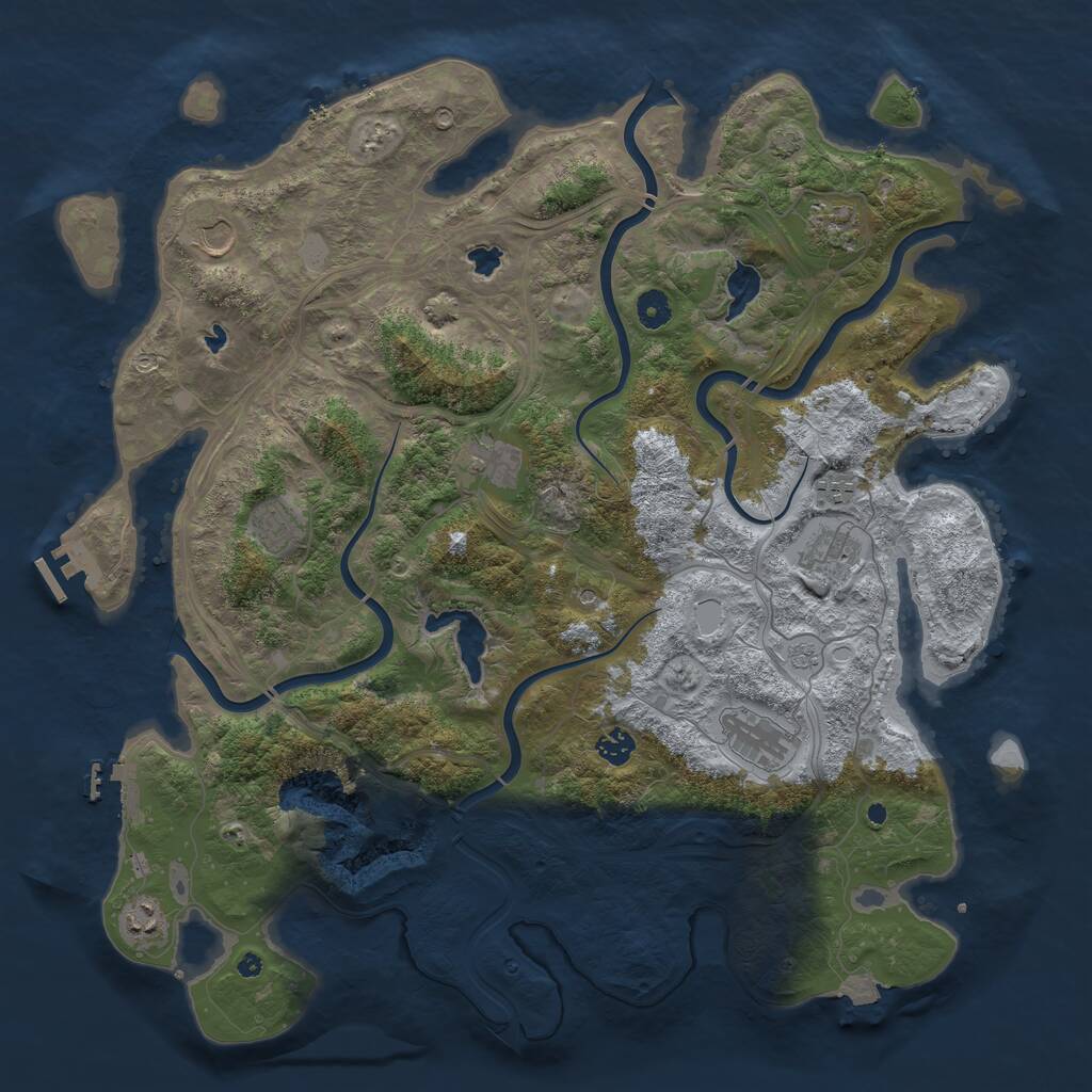 Rust Map: Procedural Map, Size: 4500, Seed: 1727296343, 15 Monuments
