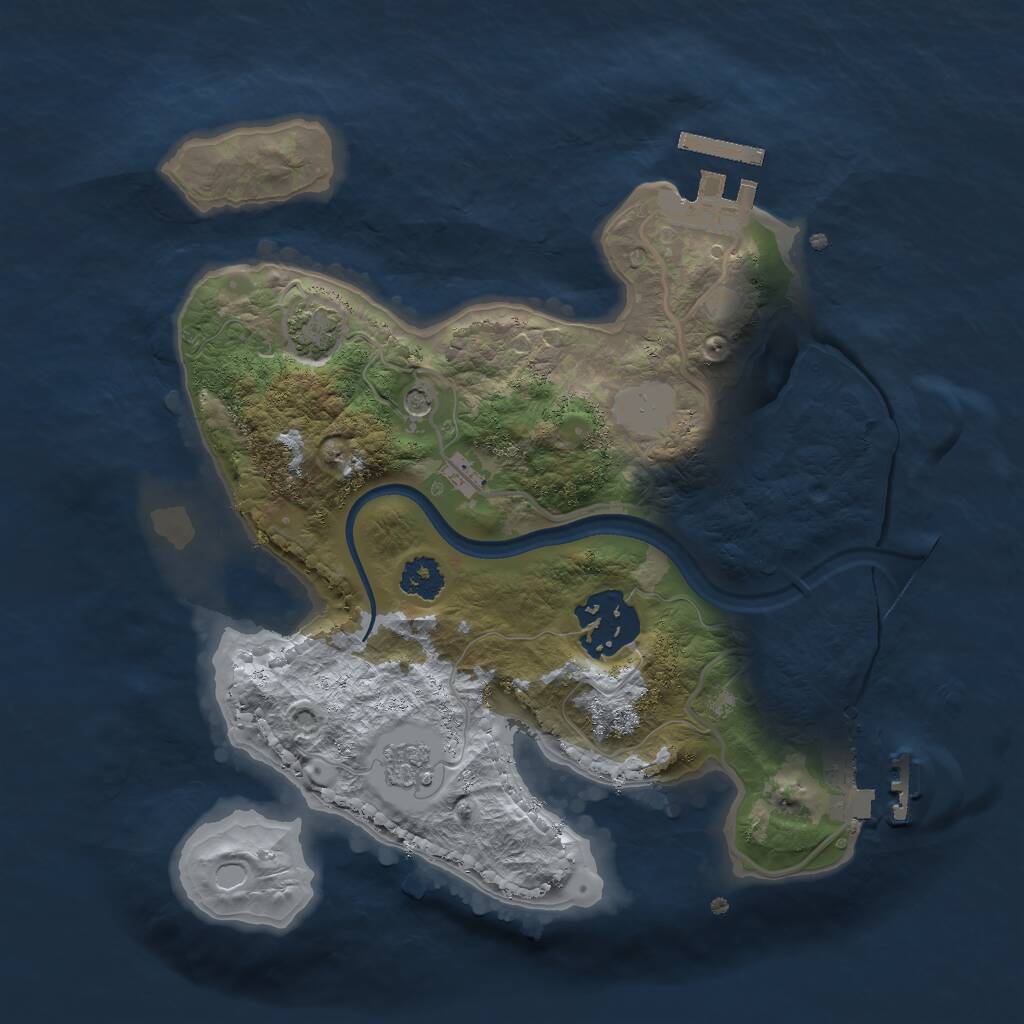 Rust Map: Procedural Map, Size: 2400, Seed: 557025969, 7 Monuments