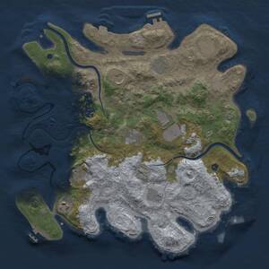 Thumbnail Rust Map: Procedural Map, Size: 3800, Seed: 50505, 16 Monuments