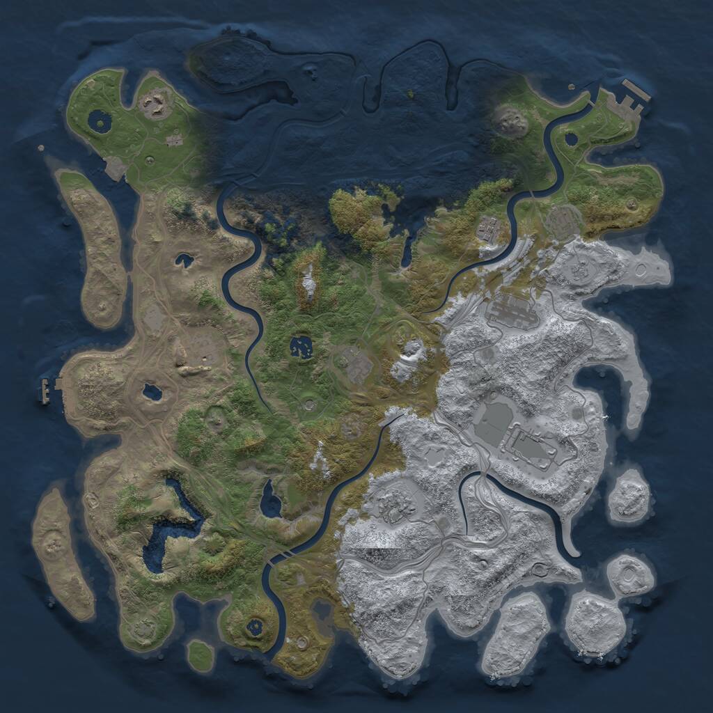 Rust Map: Procedural Map, Size: 4500, Seed: 1476724441, 15 Monuments