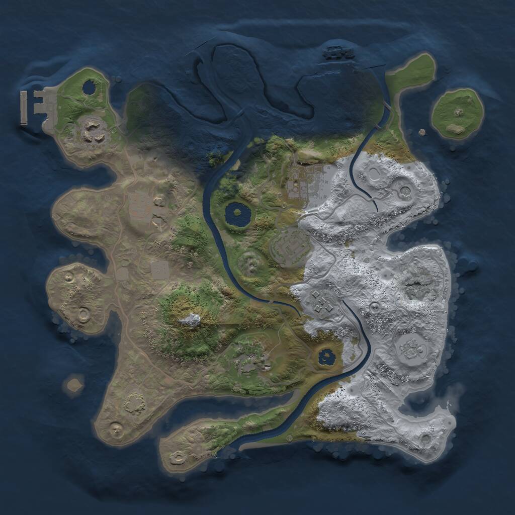 Rust Map: Procedural Map, Size: 3000, Seed: 1824450836, 12 Monuments