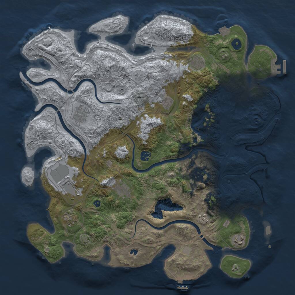 Rust Map: Procedural Map, Size: 4250, Seed: 48956200, 16 Monuments