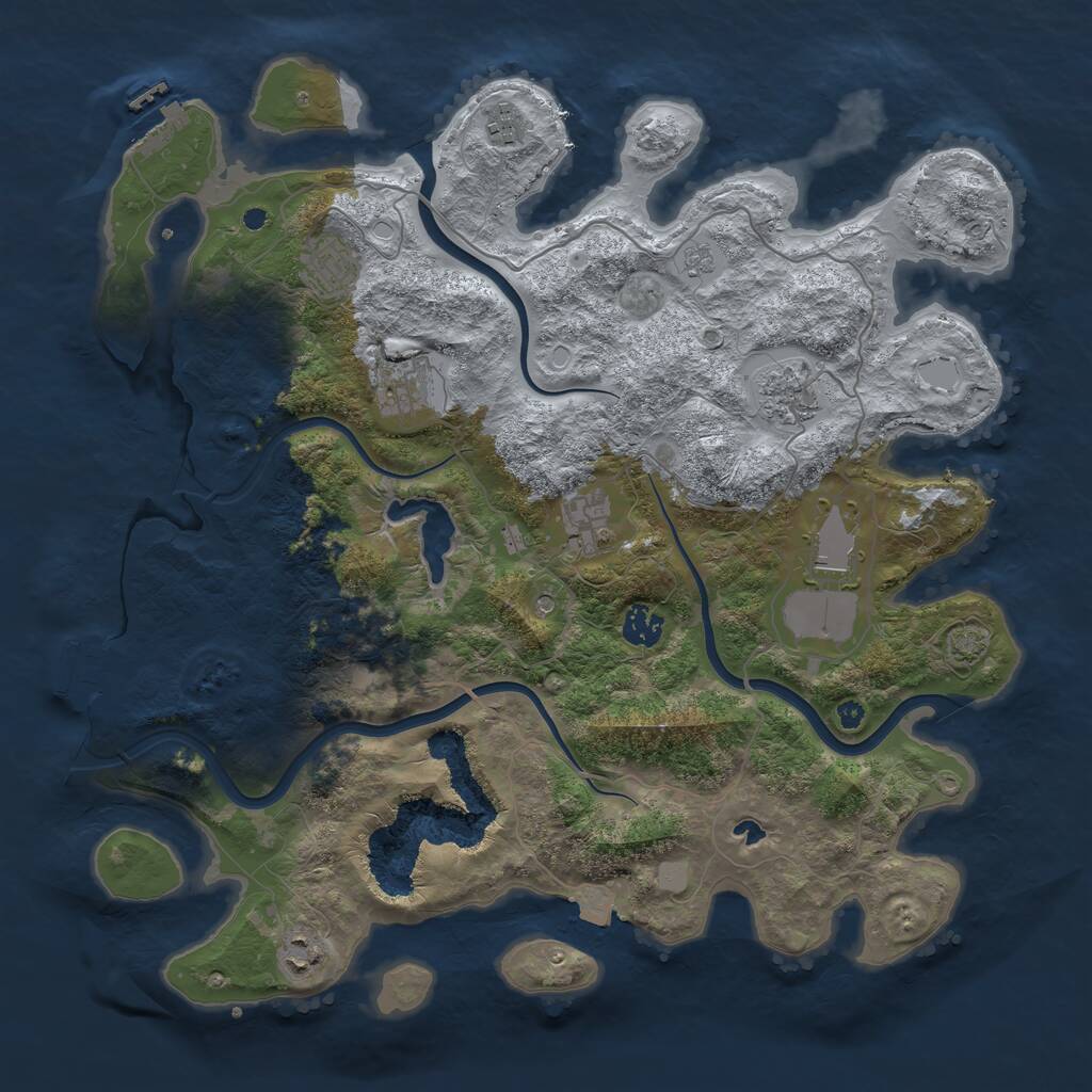 Rust Map: Procedural Map, Size: 4000, Seed: 1715509231, 14 Monuments