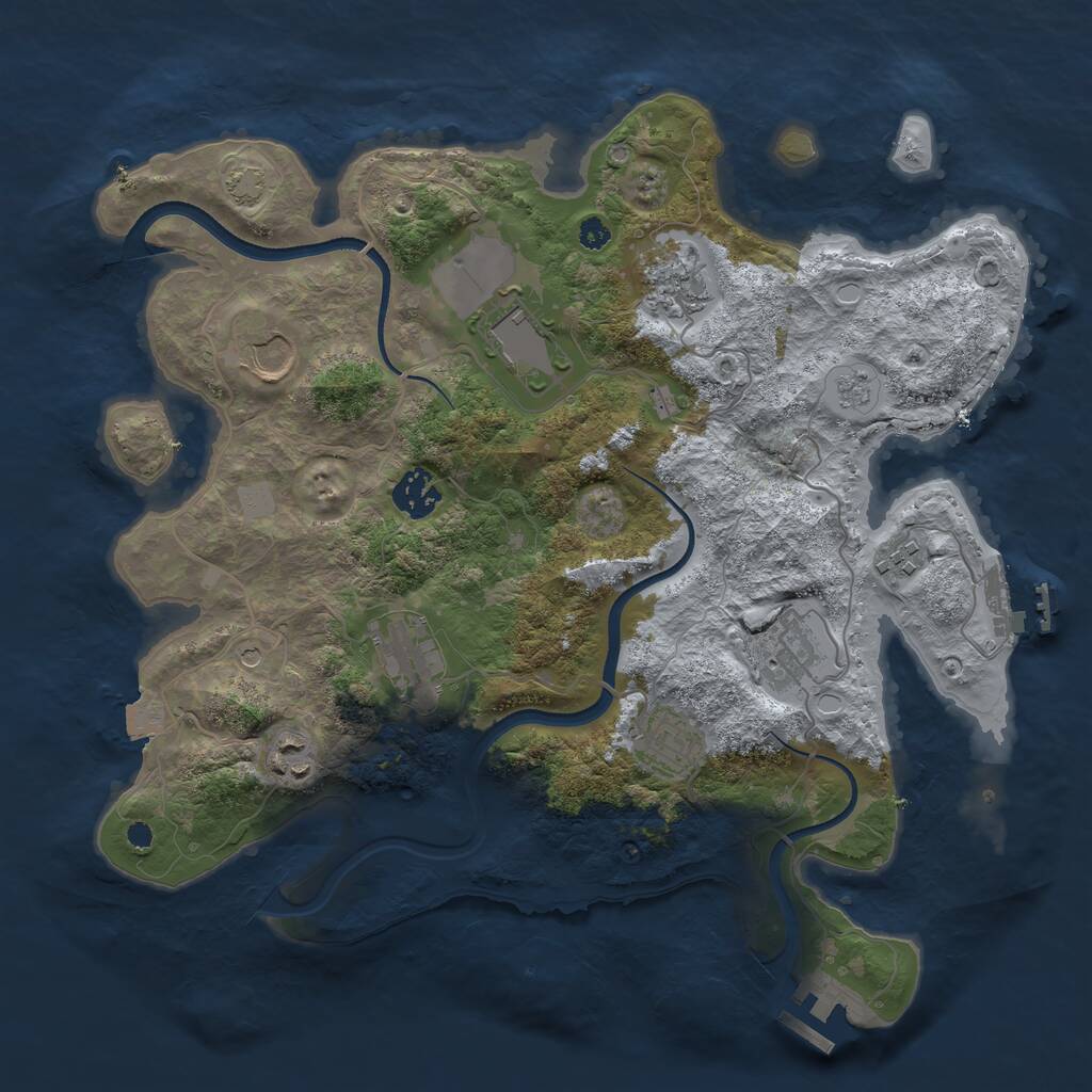 Rust Map: Procedural Map, Size: 3500, Seed: 78507099, 15 Monuments