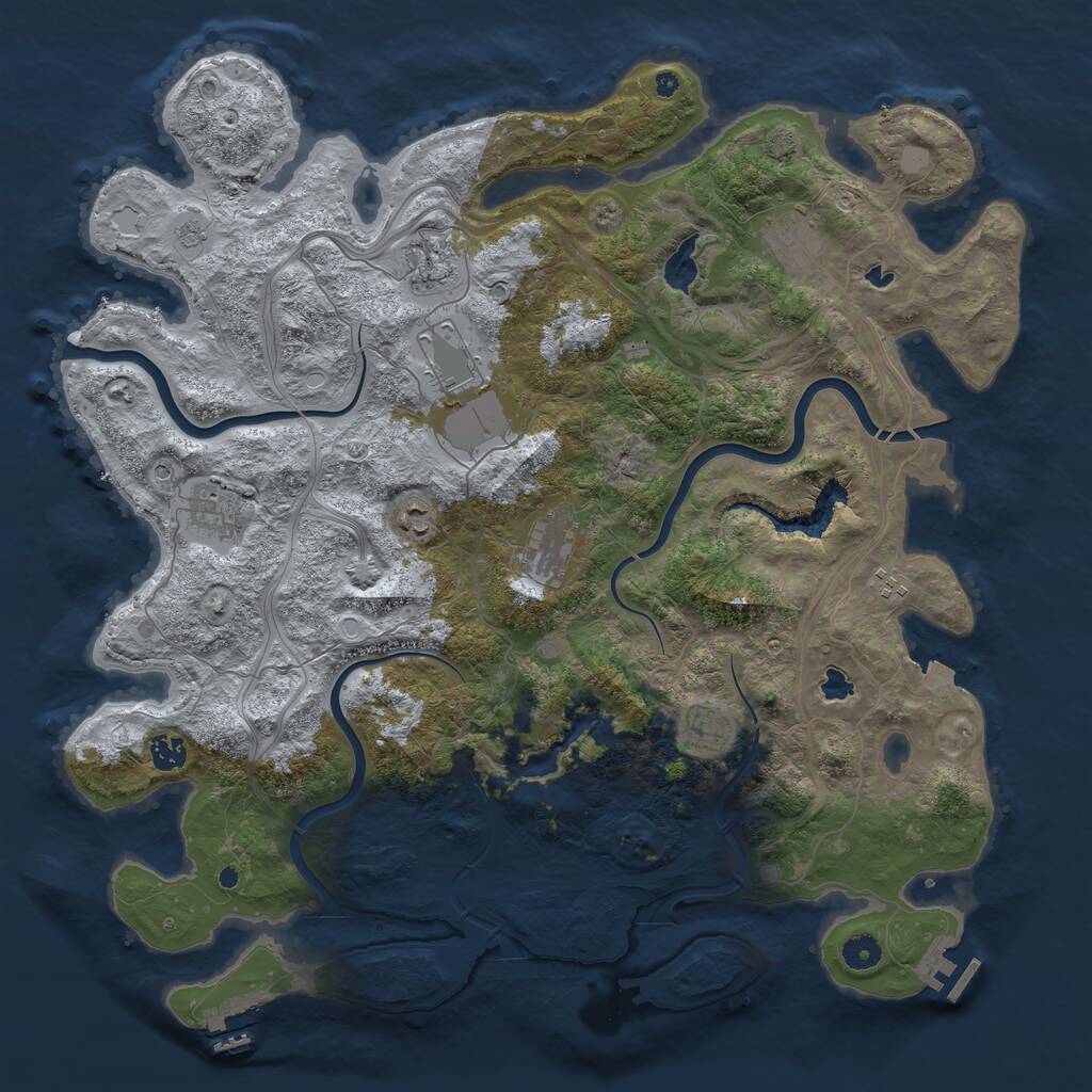 Rust Map: Procedural Map, Size: 4500, Seed: 603690377, 15 Monuments